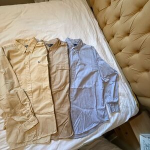 4 Polo by Ralph Lauren Light Blue, Yellow & Burgundy long sleeve Shirts XXL